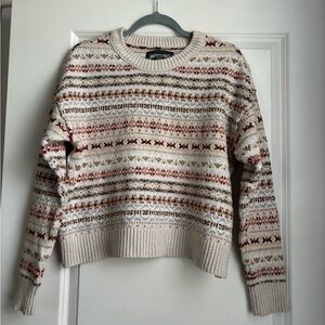 American Eagle Patterned Cream Sweater